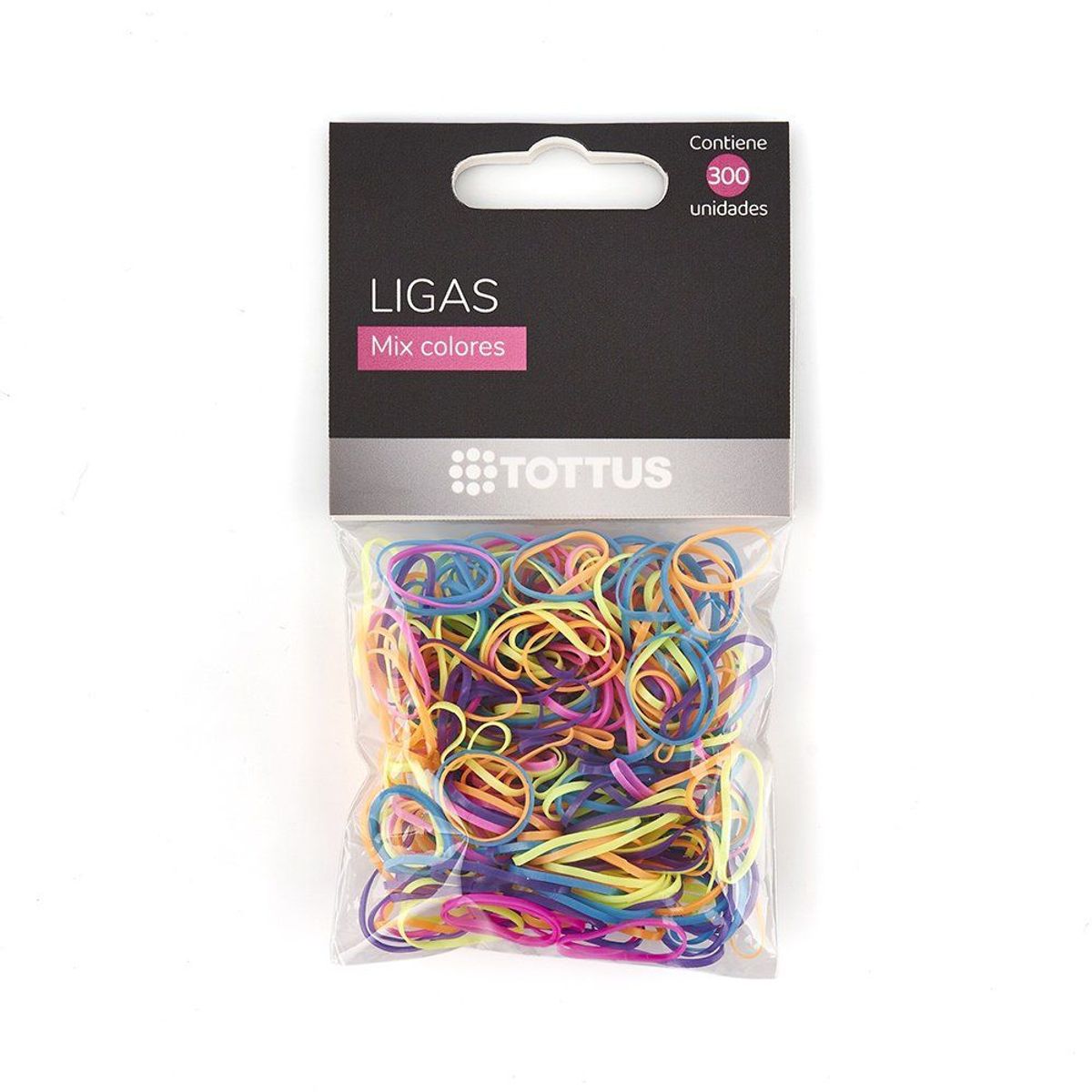 TOTTUS - Ligas Mix de Colores para Cabello Tottus Bolsa 300 Und