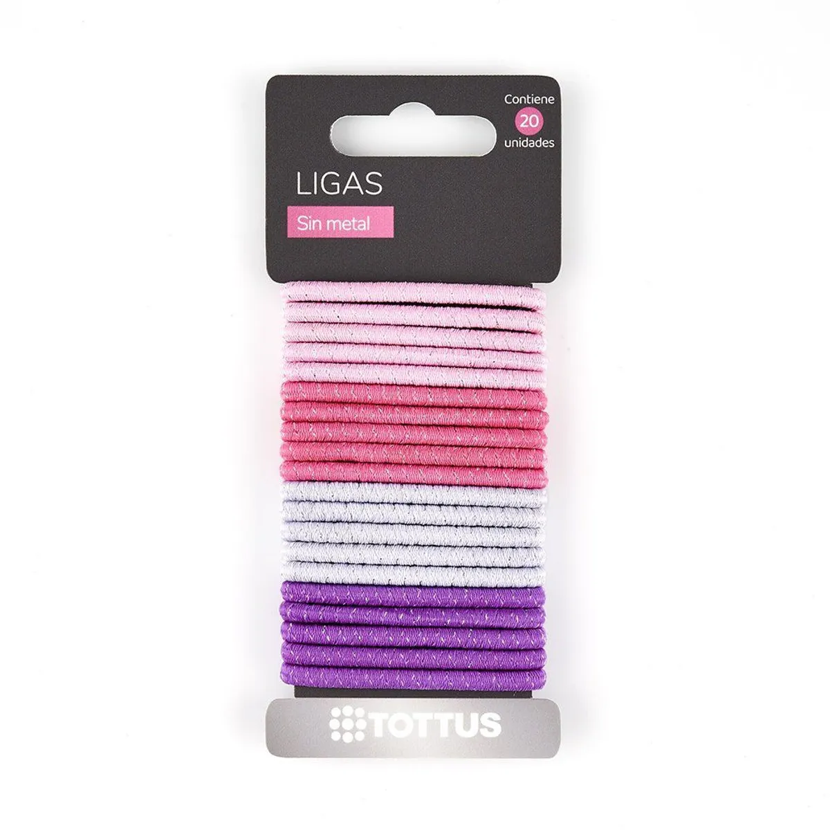 TOTTUS - Ligas Delgadas para Cabello Tottus Mix Empaque 20 Und