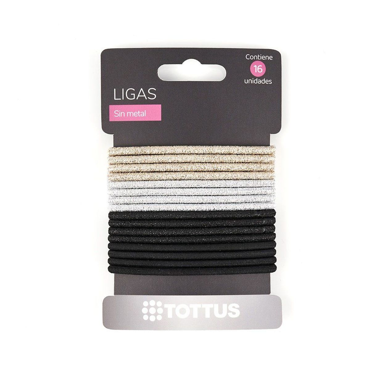 TOTTUS - Ligas Regulares para Cabello Tottus Colores Surtidos Empaque 16 Und