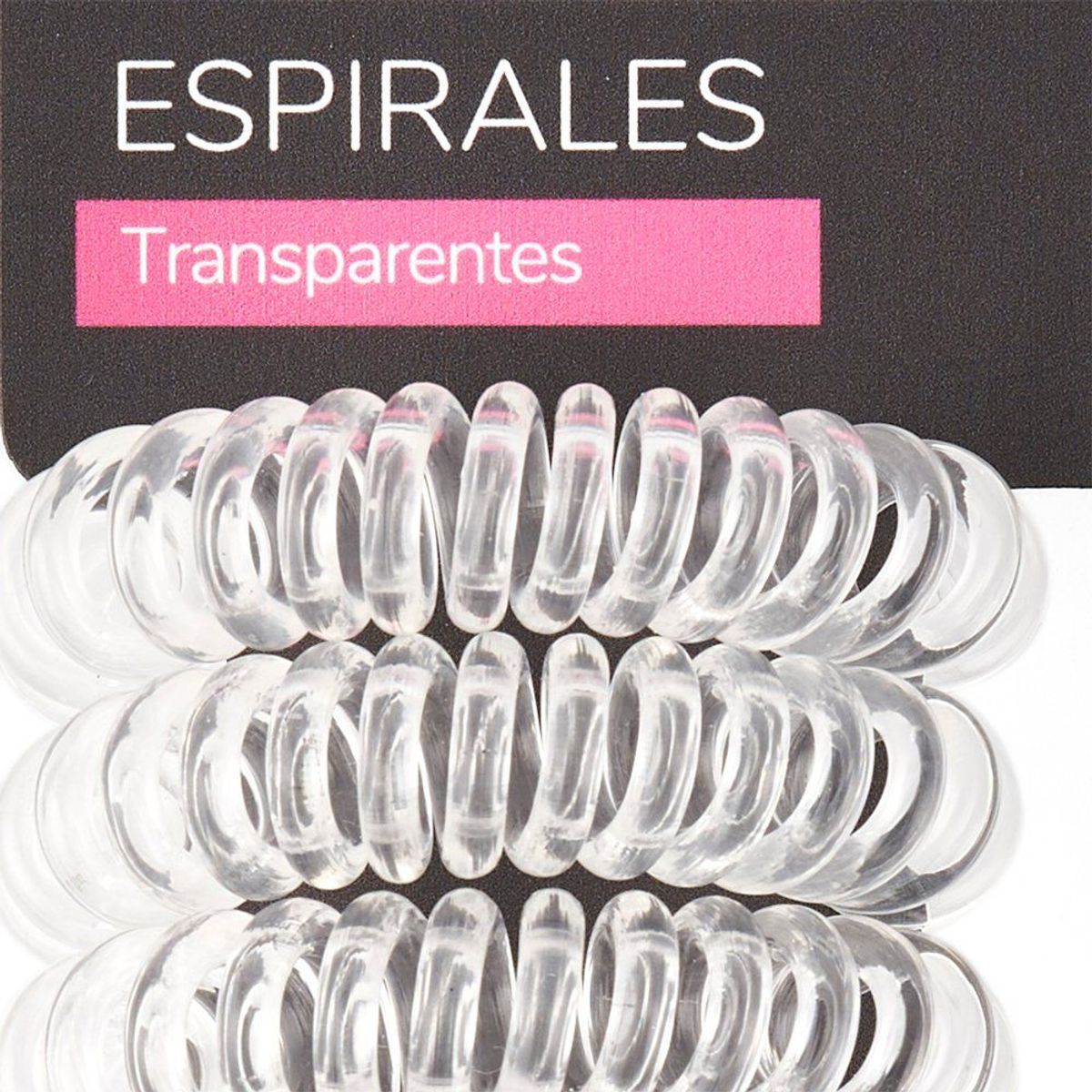 TOTTUS - Ligas Espirales para Cabello Tottus Transparentes Empaque 4 Und