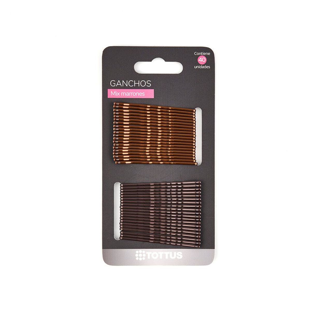 TOTTUS - Ganchos Horquilla para Cabello Tottus Marrón Empaque 40 Und