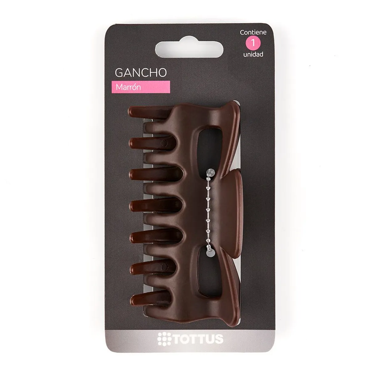 TOTTUS - Gancho Grande para Cabello Tottus Marrón