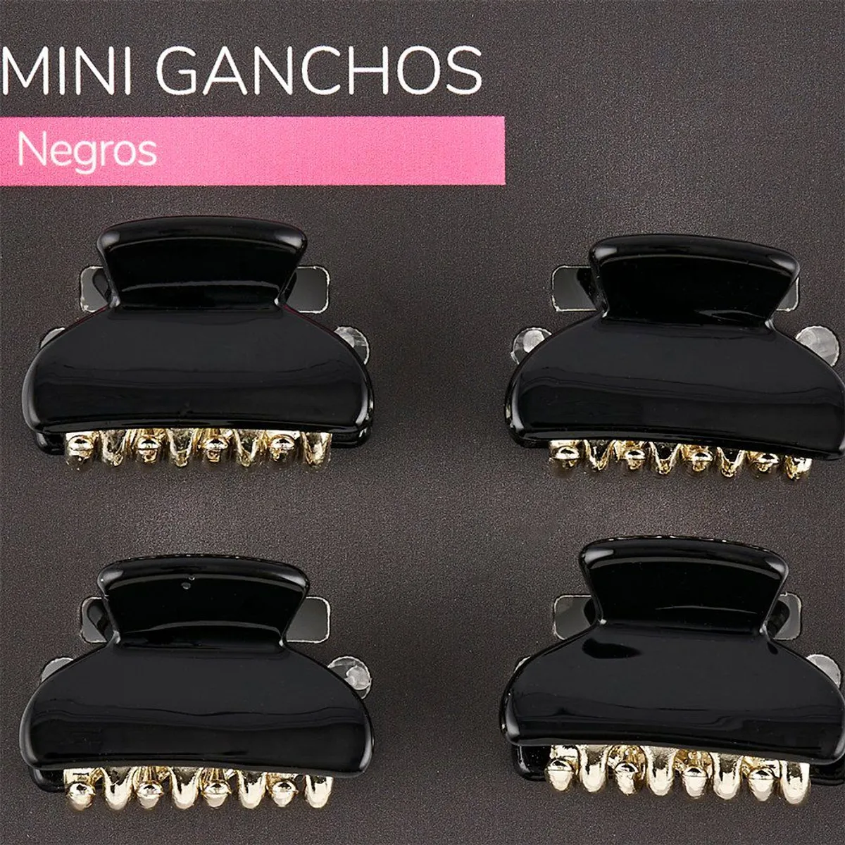 TOTTUS - Ganchos Mini para Cabello Tottus Color Negro Empaque 4 Und