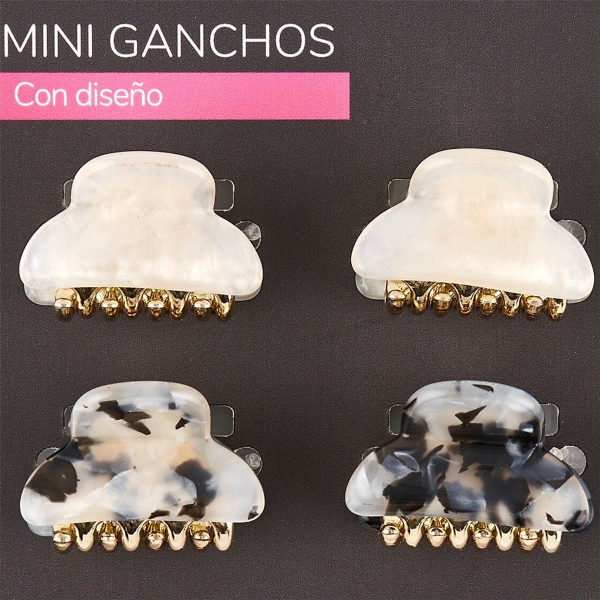 TOTTUS - Ganchos Mini para Cabello Tottus Colores Surtidos Empaque 4 Und