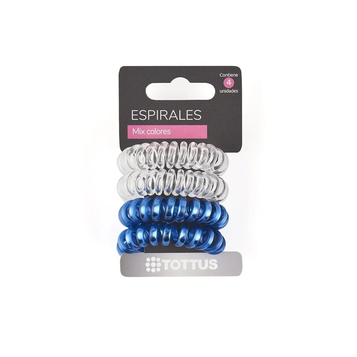 TOTTUS - Ligas Espirales para Cabello Tottus Mix 2 Empaque 4 Und