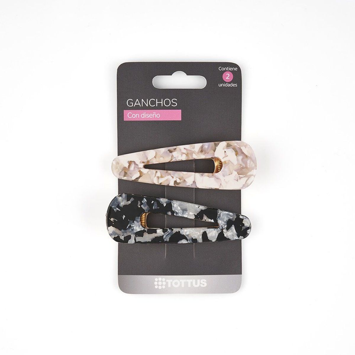 TOTTUS - Ganchos Gruesos Clip para Cabello Tottus Empaque 2 Und