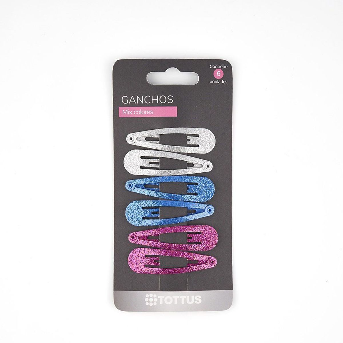 TOTTUS - Ganchos Clip para Cabello Tottus Mix Empaque 6 Und