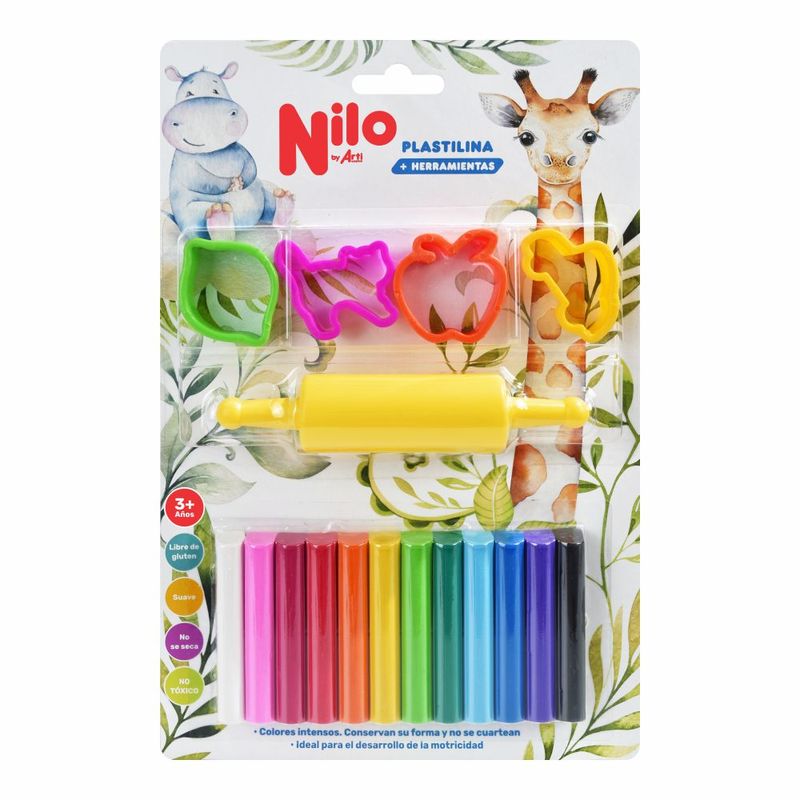ARTI CREATIVO - Nilo Plastilina Blx12 Col+4 Corta+1 Rodi