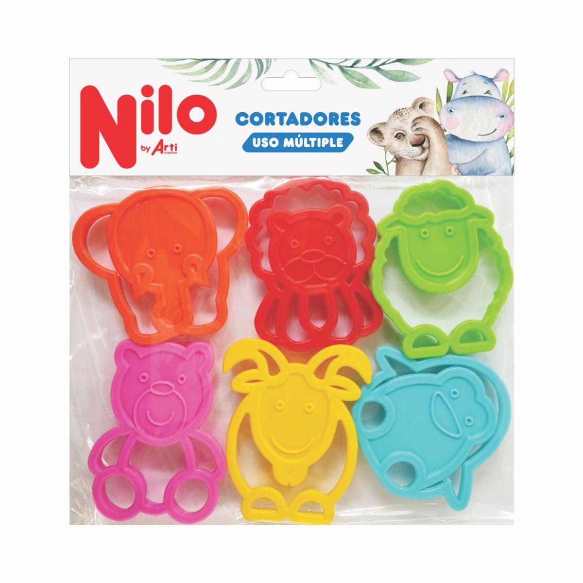 ARTI CREATIVO - Cortadores Plastilina Nilo Animales Empaque 6 Und