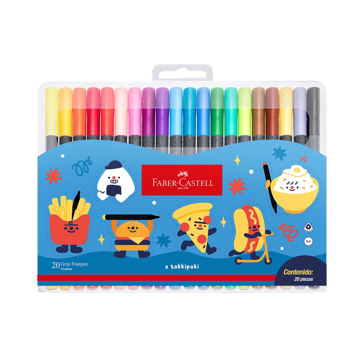 FABER CASTELL - Plumones Faber Castell Finepen Grip Estuche 20 Und