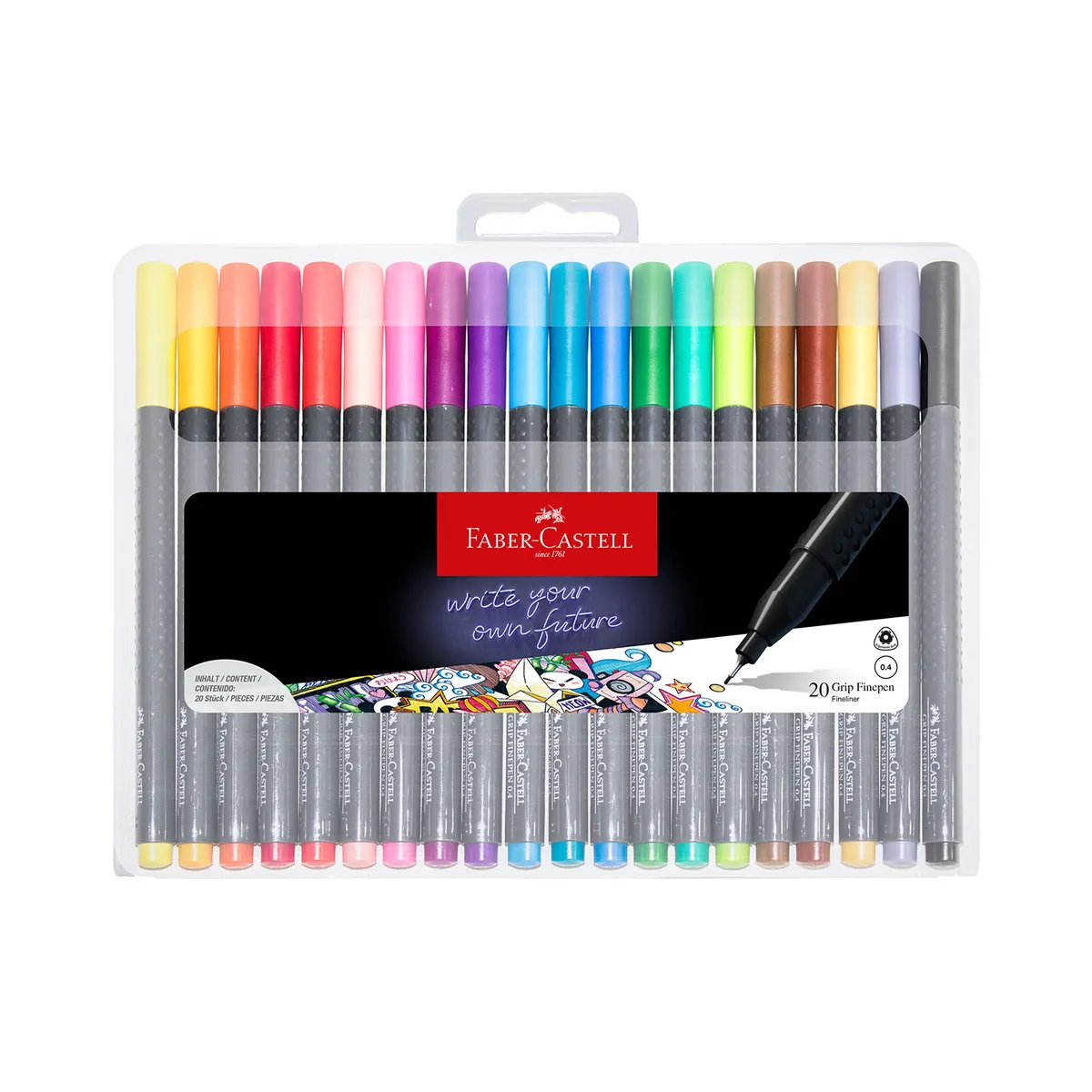 FABER CASTELL - Plumones Faber Castell Finepen Grip Estuche 20 Und