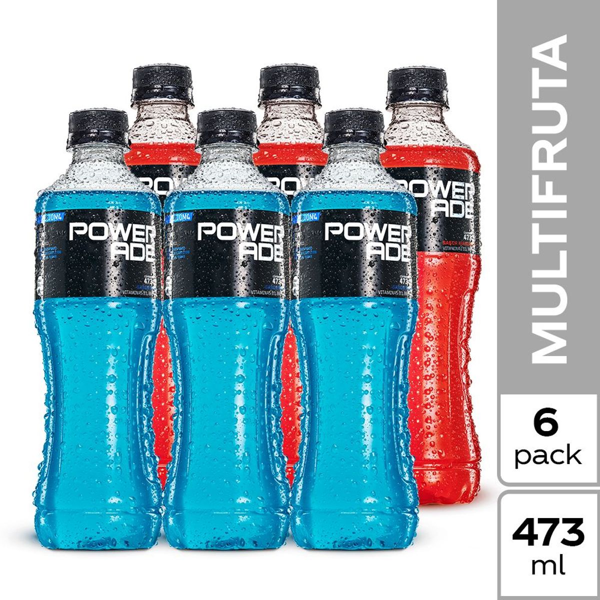 POWERADE - Bebida Rehidratante Powerade Multisabor Sixpack Botella 473 mL