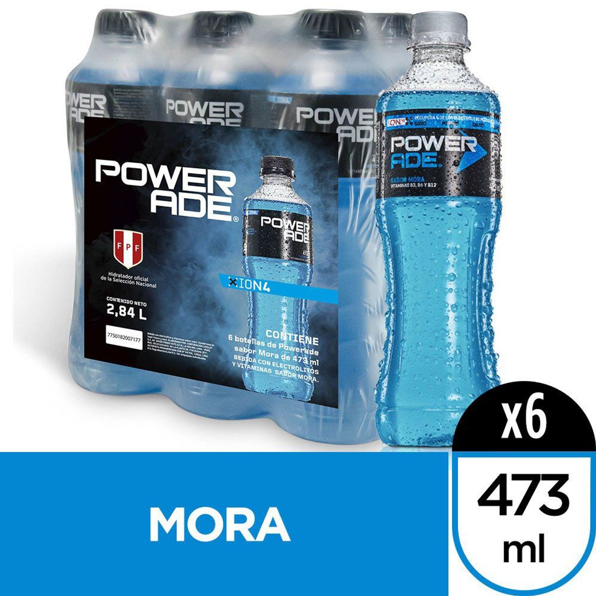 POWERADE - Bebida Rehidratante Powerade Mora Sixpack Botella 473 mL