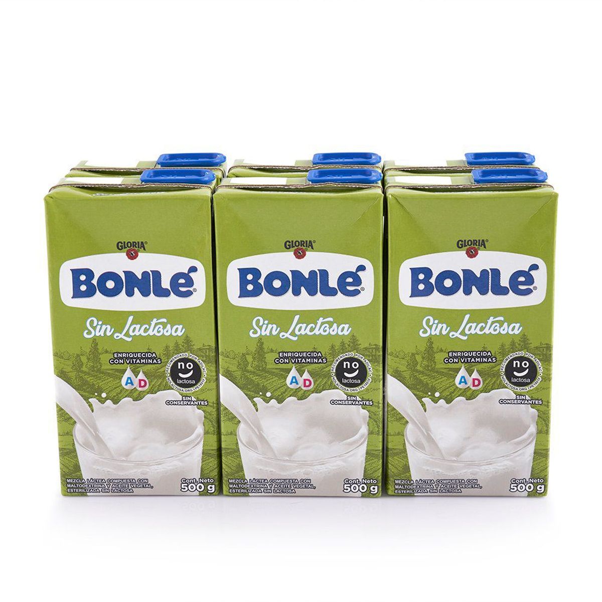 BONLE - Six Pack Mezcla Láctea Compuesta Bonlé Sin Lactosa 500 g
