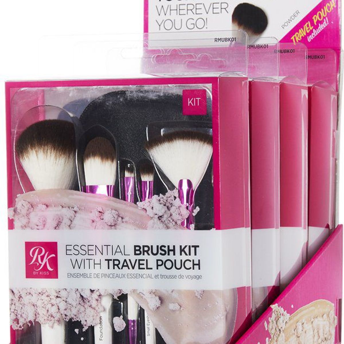 KISS - Set 5 Brochas Kiss con Bolsa de Viaje