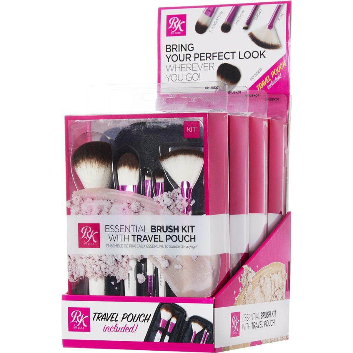 KISS - Set 5 Brochas Kiss con Bolsa de Viaje