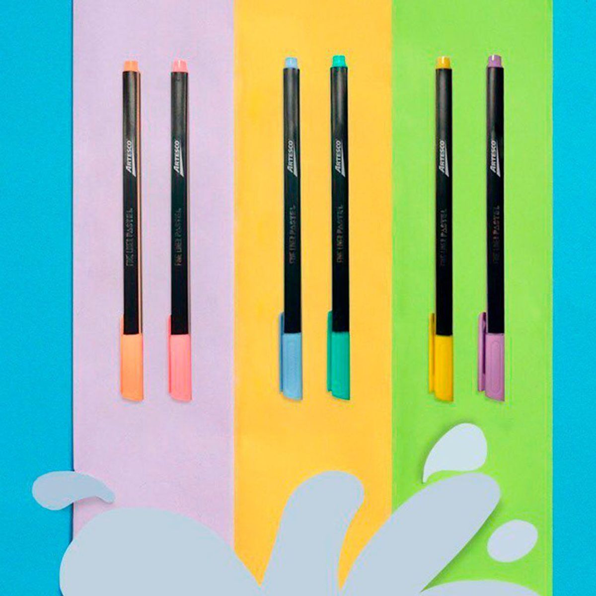 ARTESCO - Fine Liner Artesco Triangular Pastel Estuche 6 Und