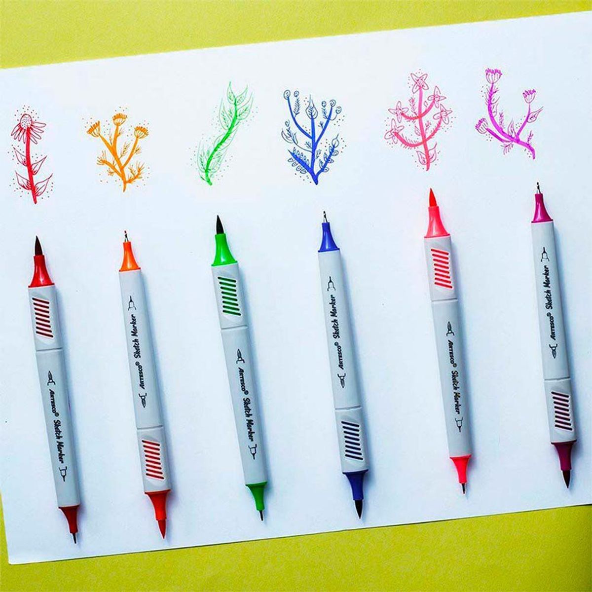 ARTESCO - Marcadores Artesco Doble Punta Sketch Estuche 12 Und