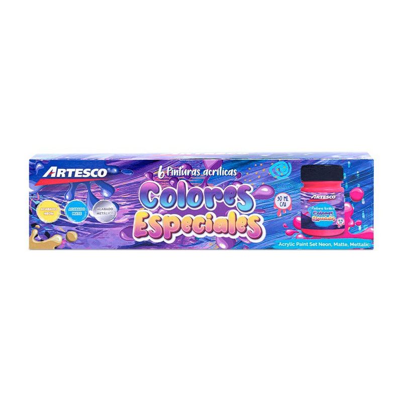 ARTESCO - Pinturas Acrílicas Artesco Colores Especiales Empaque 6 Und