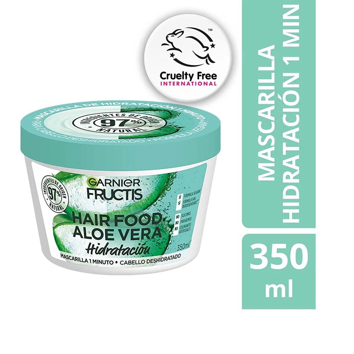 FRUCTIS - Mascarilla Hidratación Garnier Fructis Hair Food Aloe Envase 350 mL
