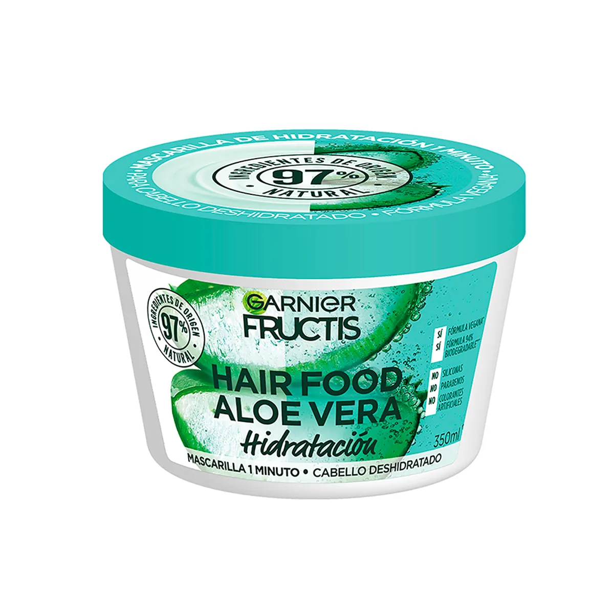 FRUCTIS - Mascarilla Hidratación Garnier Fructis Hair Food Aloe Envase 350 mL