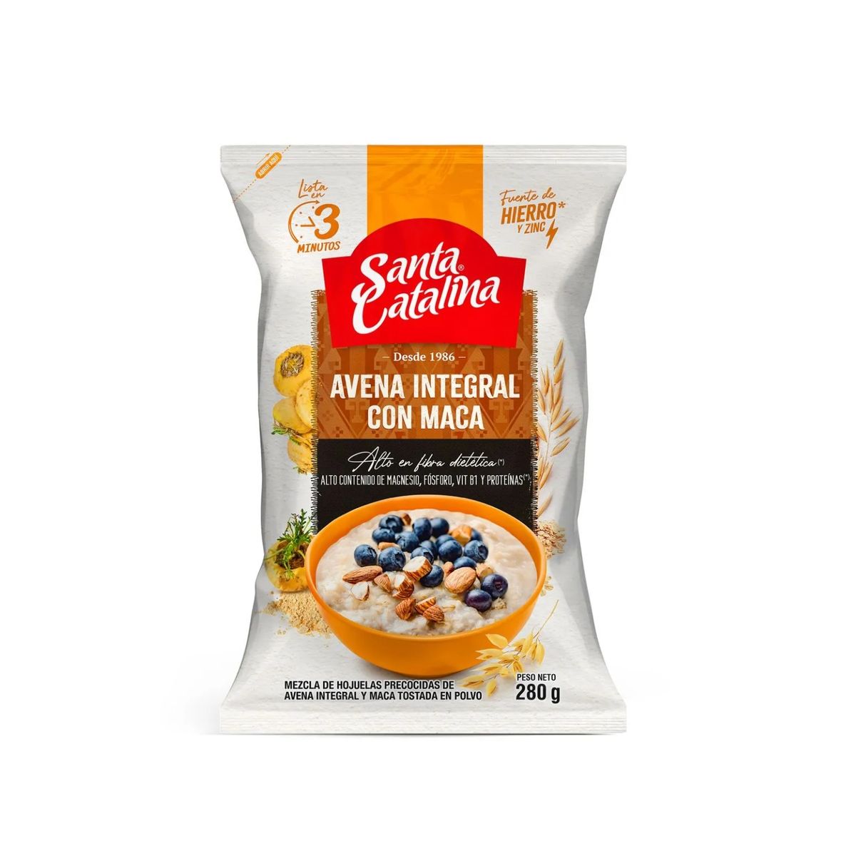 SANTA CATALINA - Avena Santa Catalina Integral con Maca Bolsa 280 g