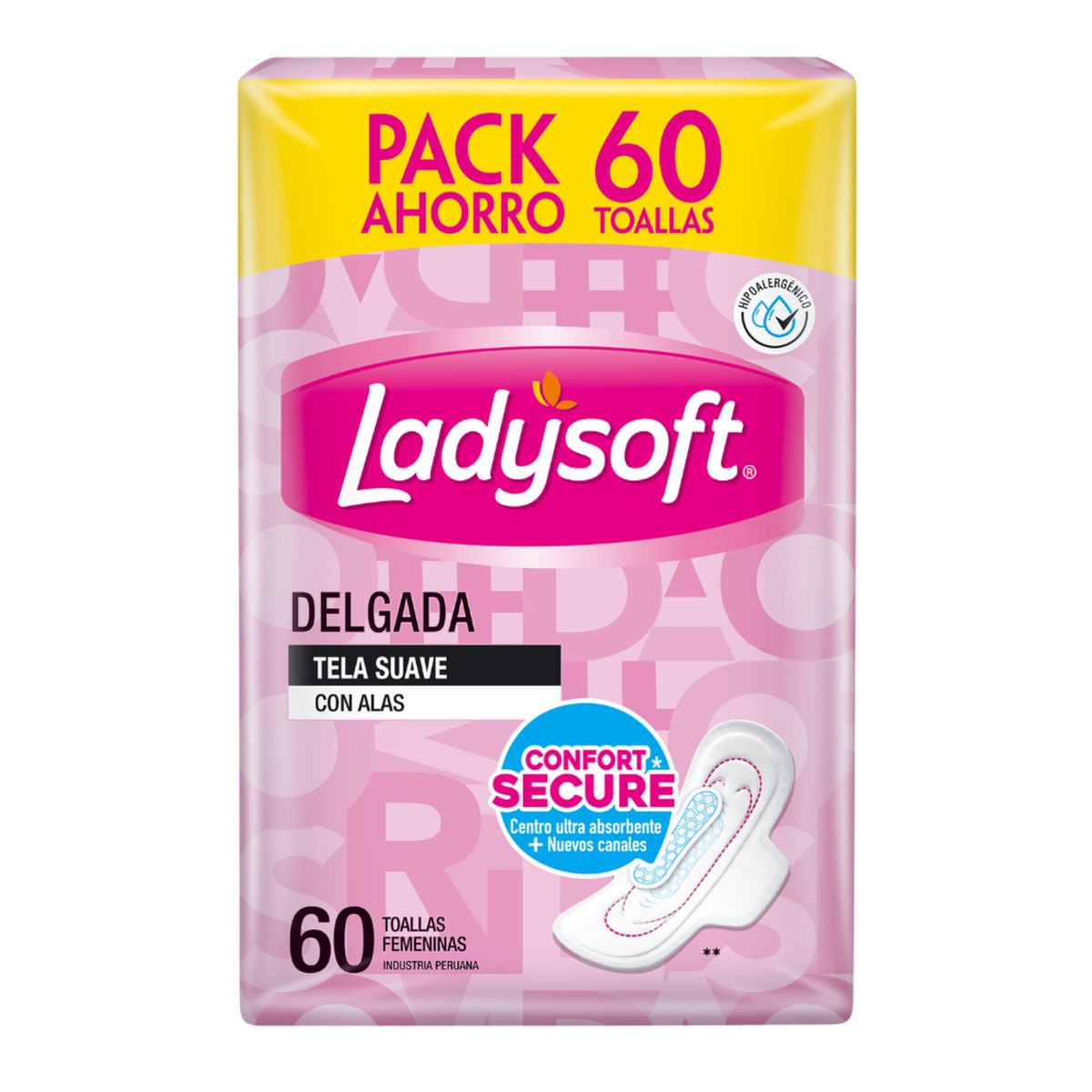 LADYSOFT - Toallas Higiénicas Ladysoft Delgada Con Alas Empaque 60 Und
