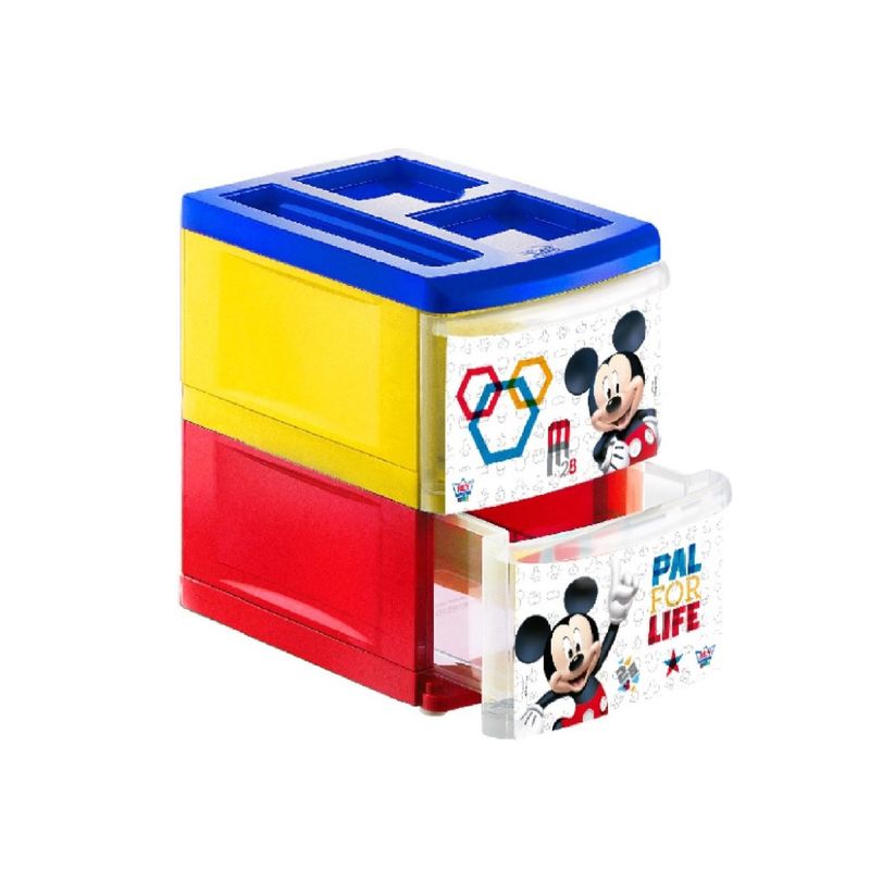 REY - Organizador Práctico Decorado 2 Niveles Disney Mickey