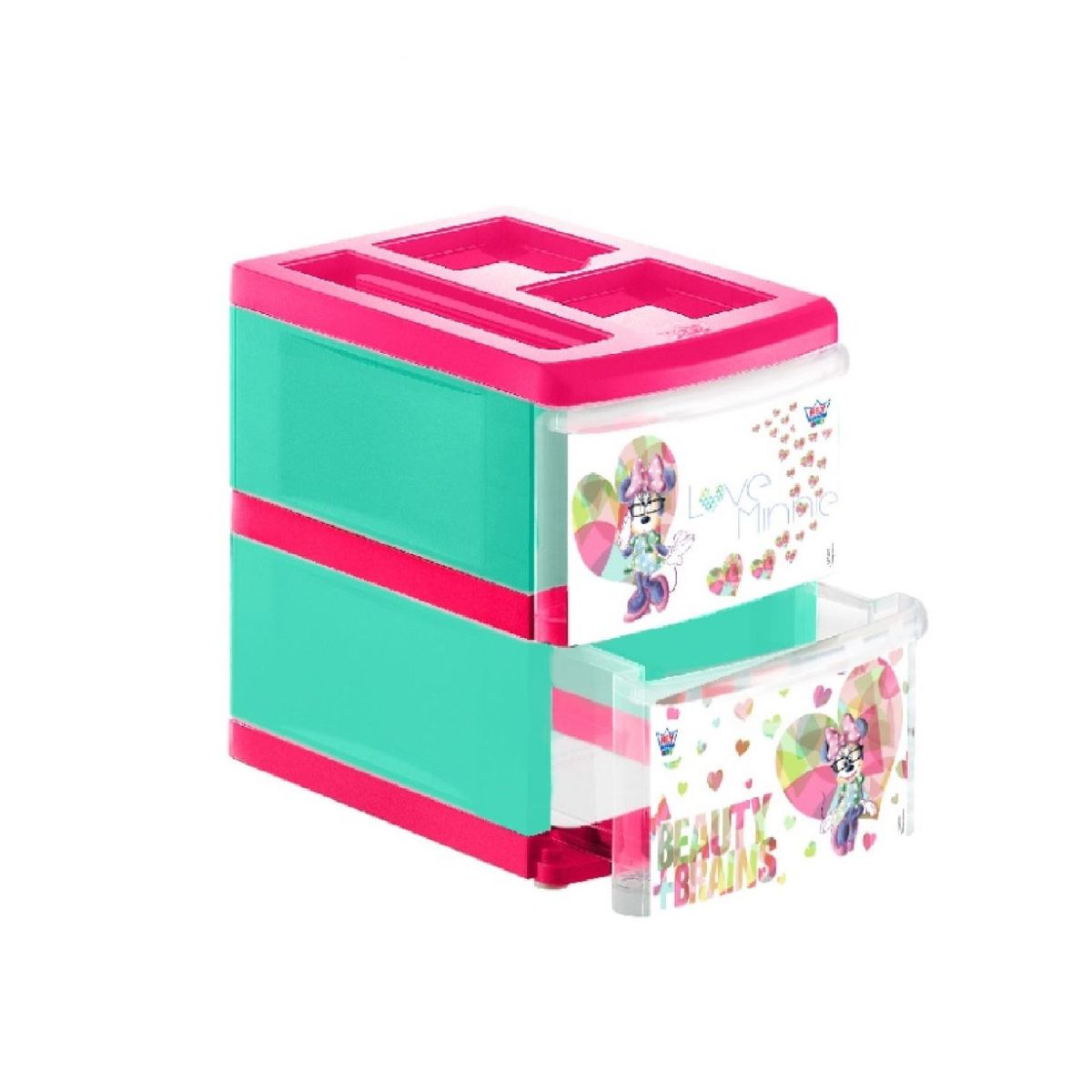 REY - Organizador Práctico Decorado 2 Niveles Disney Minnie