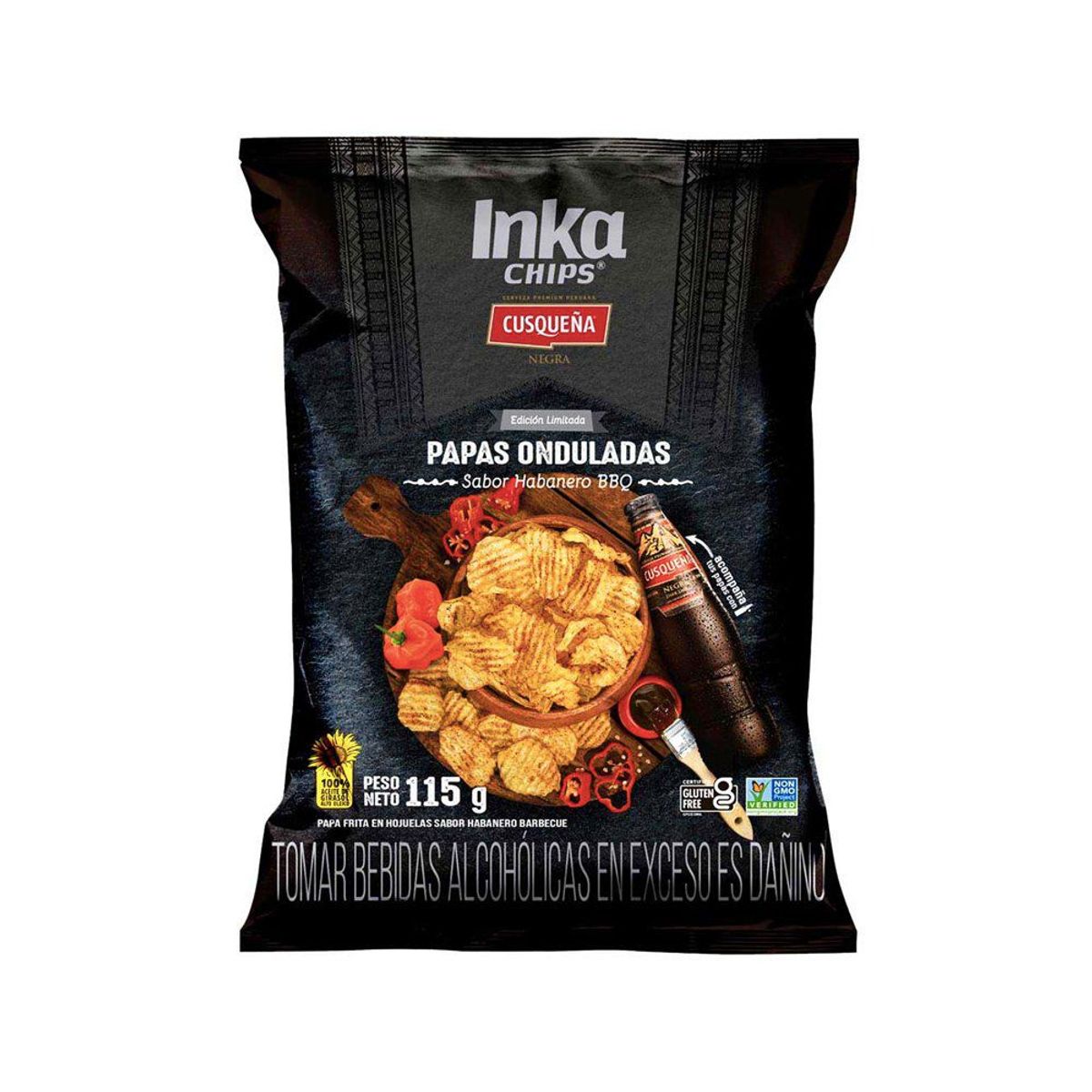 INKA CHIPS - Papas Inka Chips Ondas Habanero BBQ Bolsa 115 g
