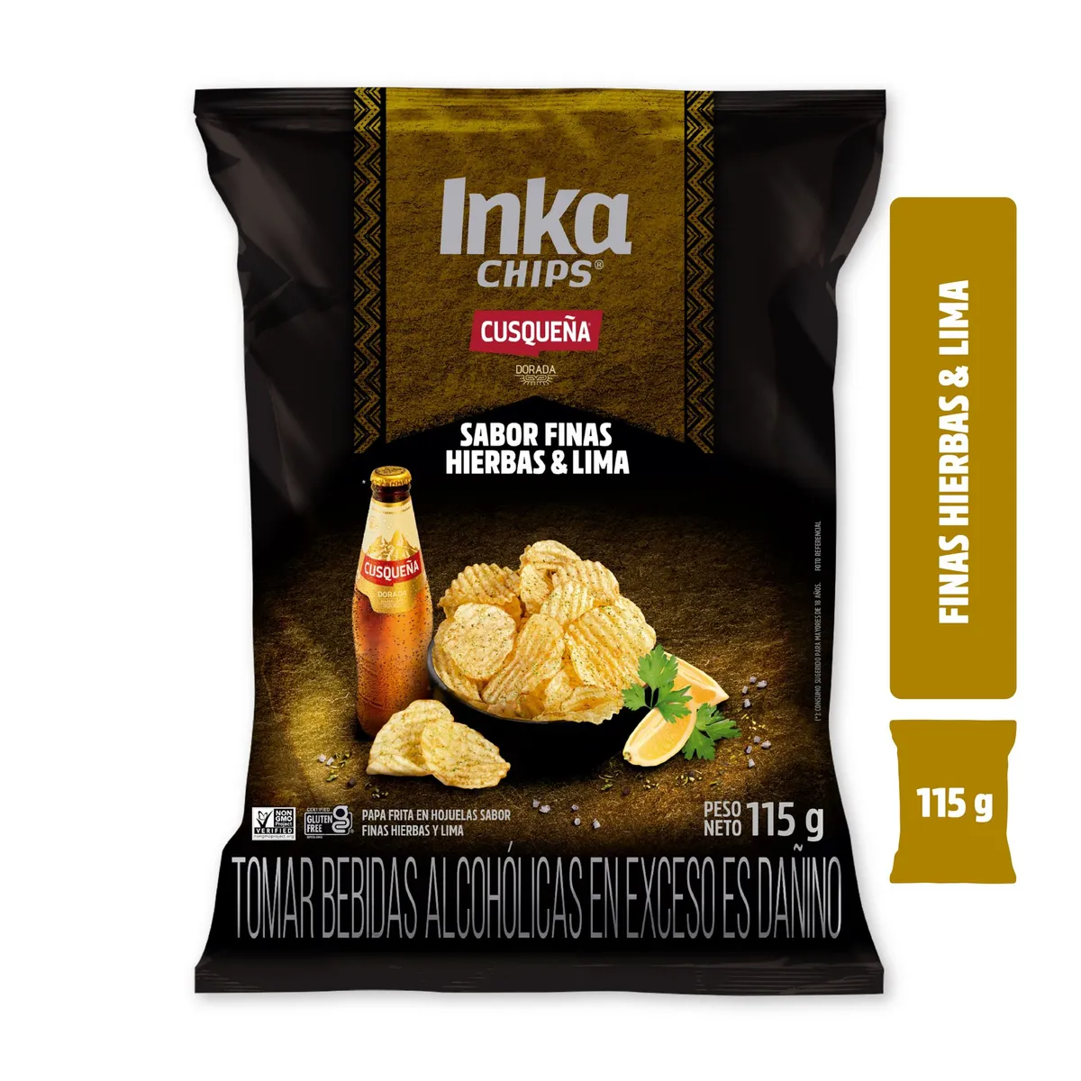 INKA CHIPS - Papas Inka Chips Onduladas Finas Hierbas Bolsa 115 g