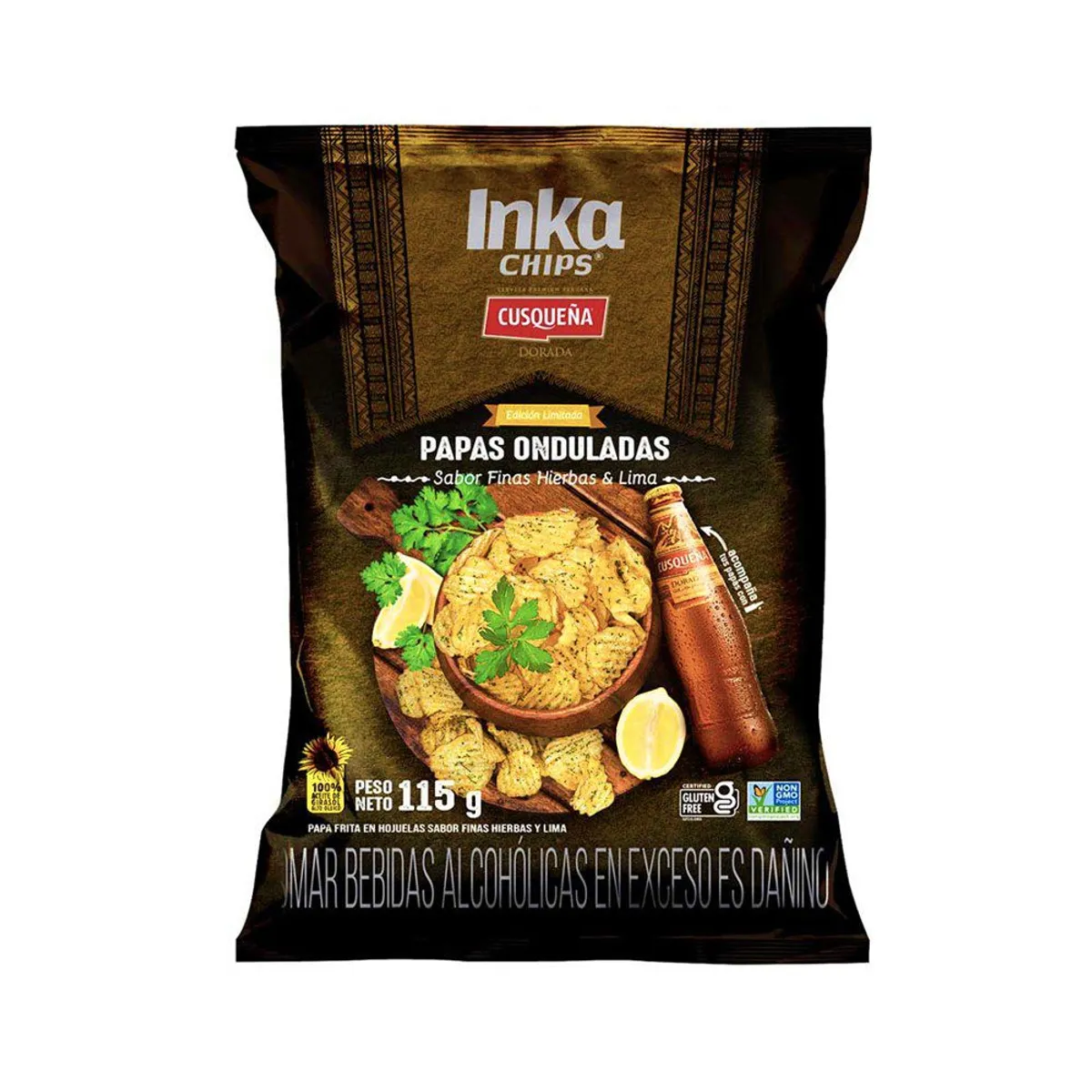 INKA CHIPS - Papas Inka Chips Onduladas Finas Hierbas Bolsa 115 g