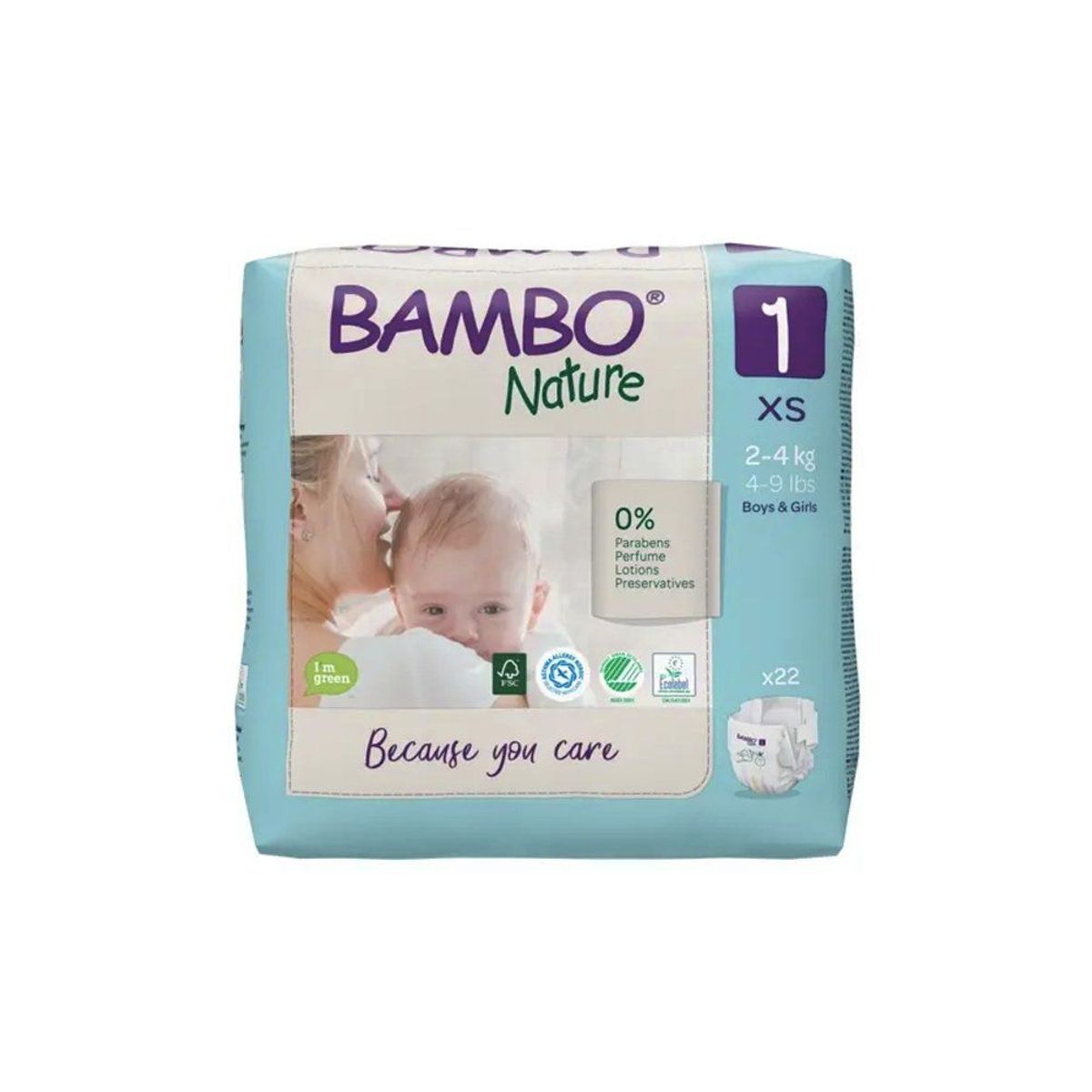 BAMBO NATURE - Pañales Bambo Nature Talla 1 XS Empaque 22 Und