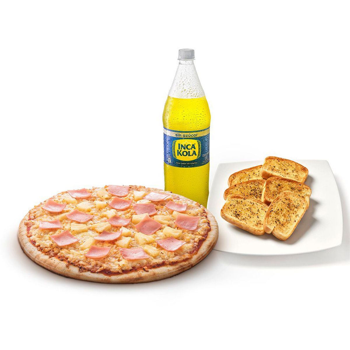 TOTTUS - 1 Pizza Hawaiana Tottus + 06 Und Pan Al Ajo Horneado + Gaseosa