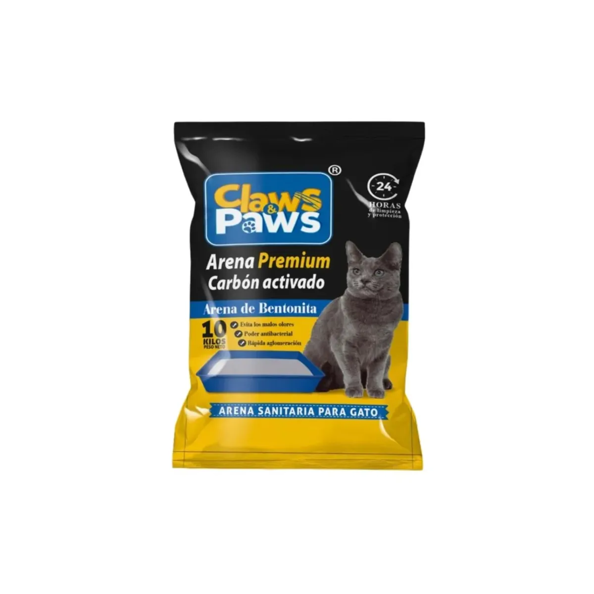 CLAWS PAWS - Arena para Gato Claws Paws Carbón Activado Bolsa 10 Kg