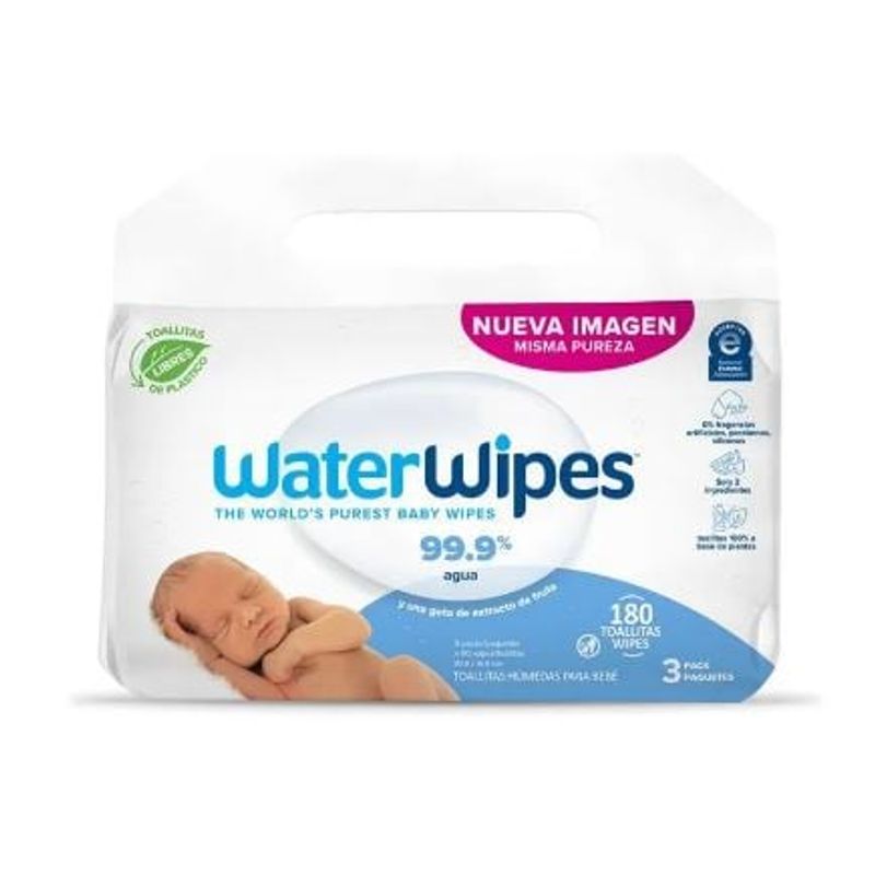 WATERWIPES - Toallitas Húmedas Waterwipes Bebés Pack 3 Empaques 60 Und