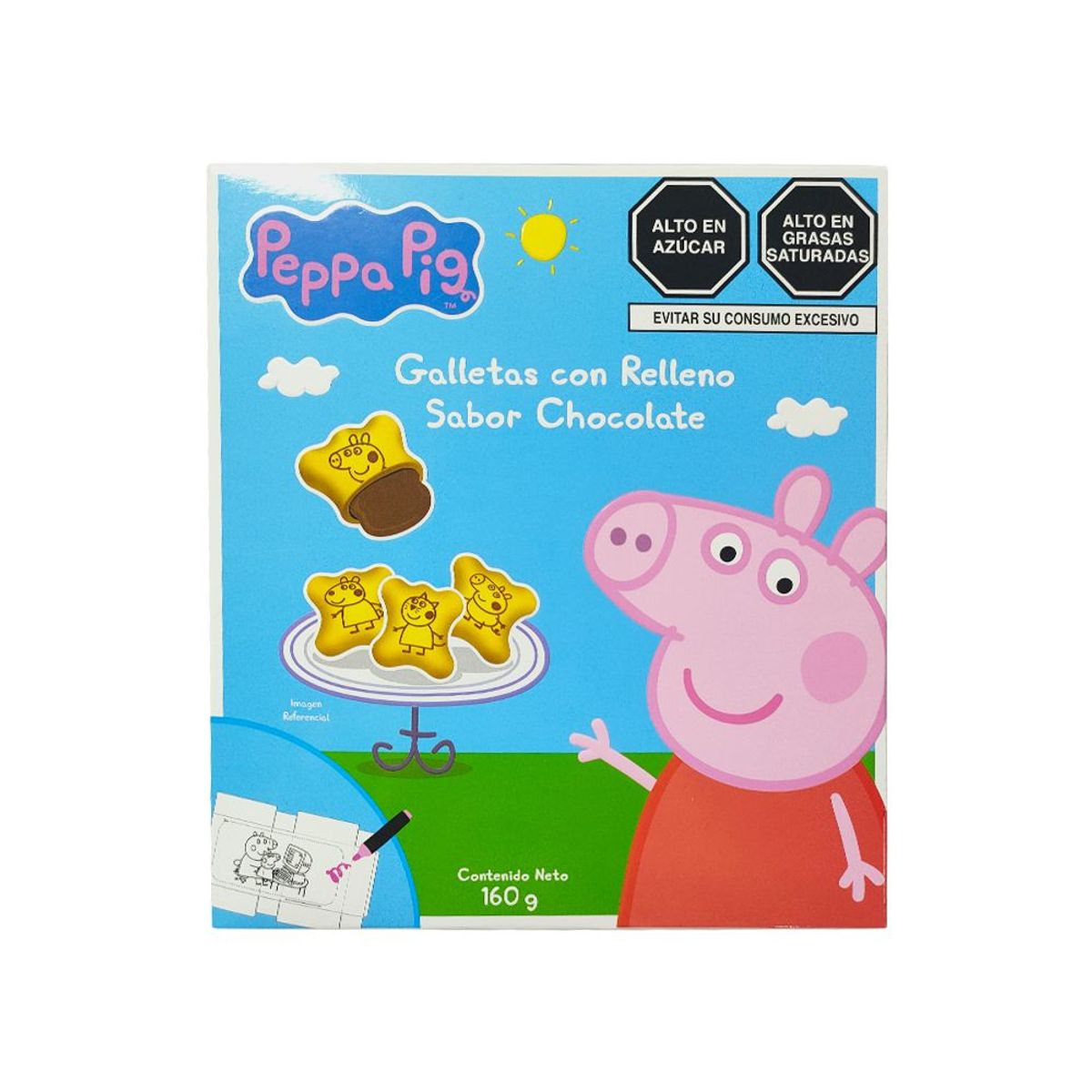 PEPPA PIG - Galletas Peppa Pig con Relleno de Chocolate Empaque 160 g