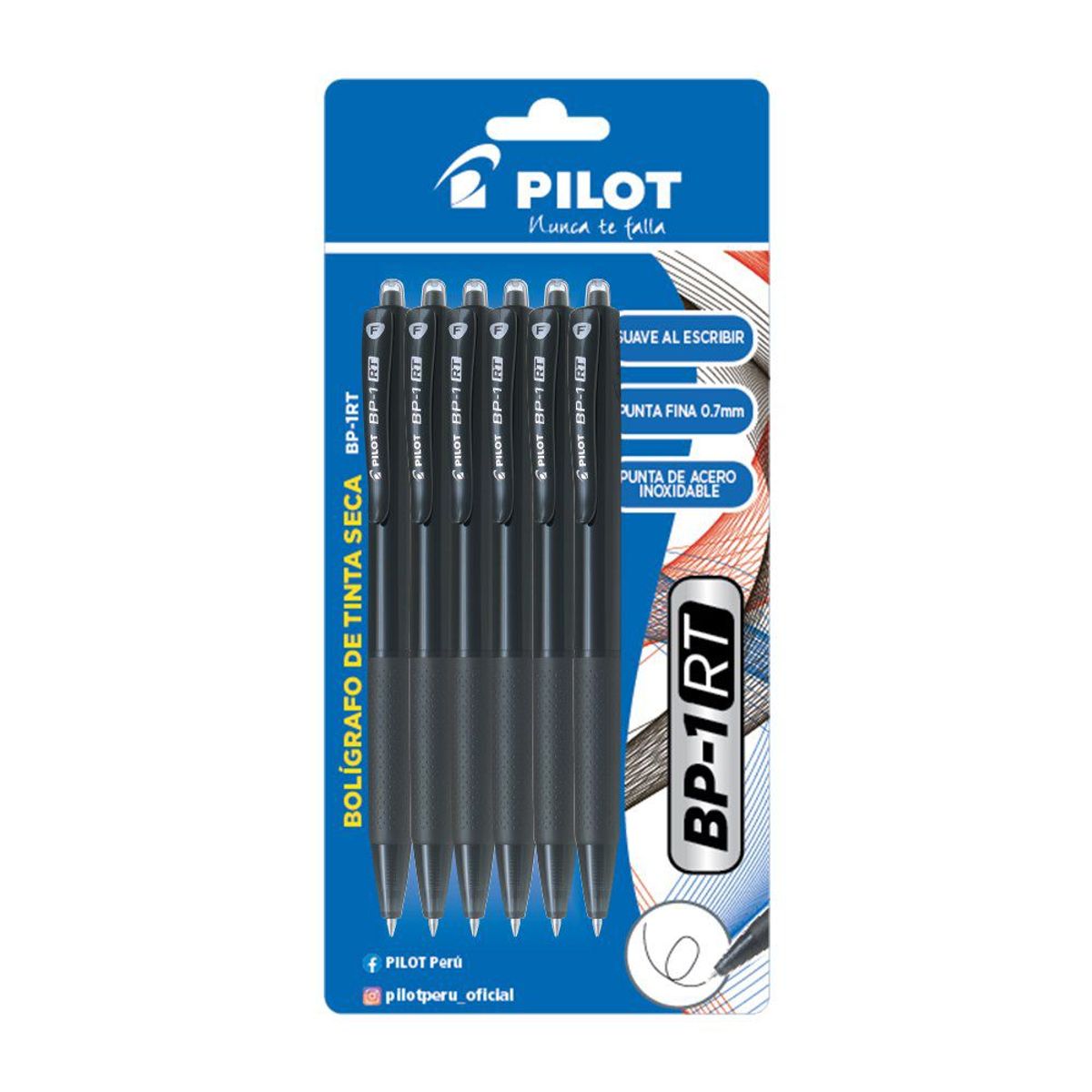 PILOT - BOLIGRAFO PILOT BP1RT NEGRO X6