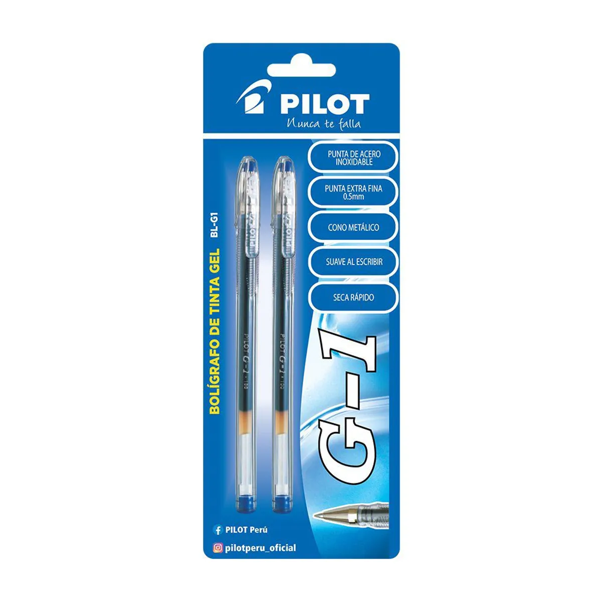 PILOT - Lapicero Pilot Tinta Gel G1 Azul Empaque 2 Und