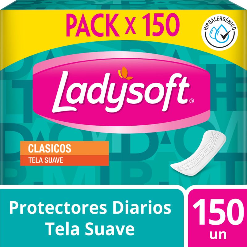LADYSOFT - Protectores Diarios Ladysoft Clásicos Tela Suave Empaque 150 Und