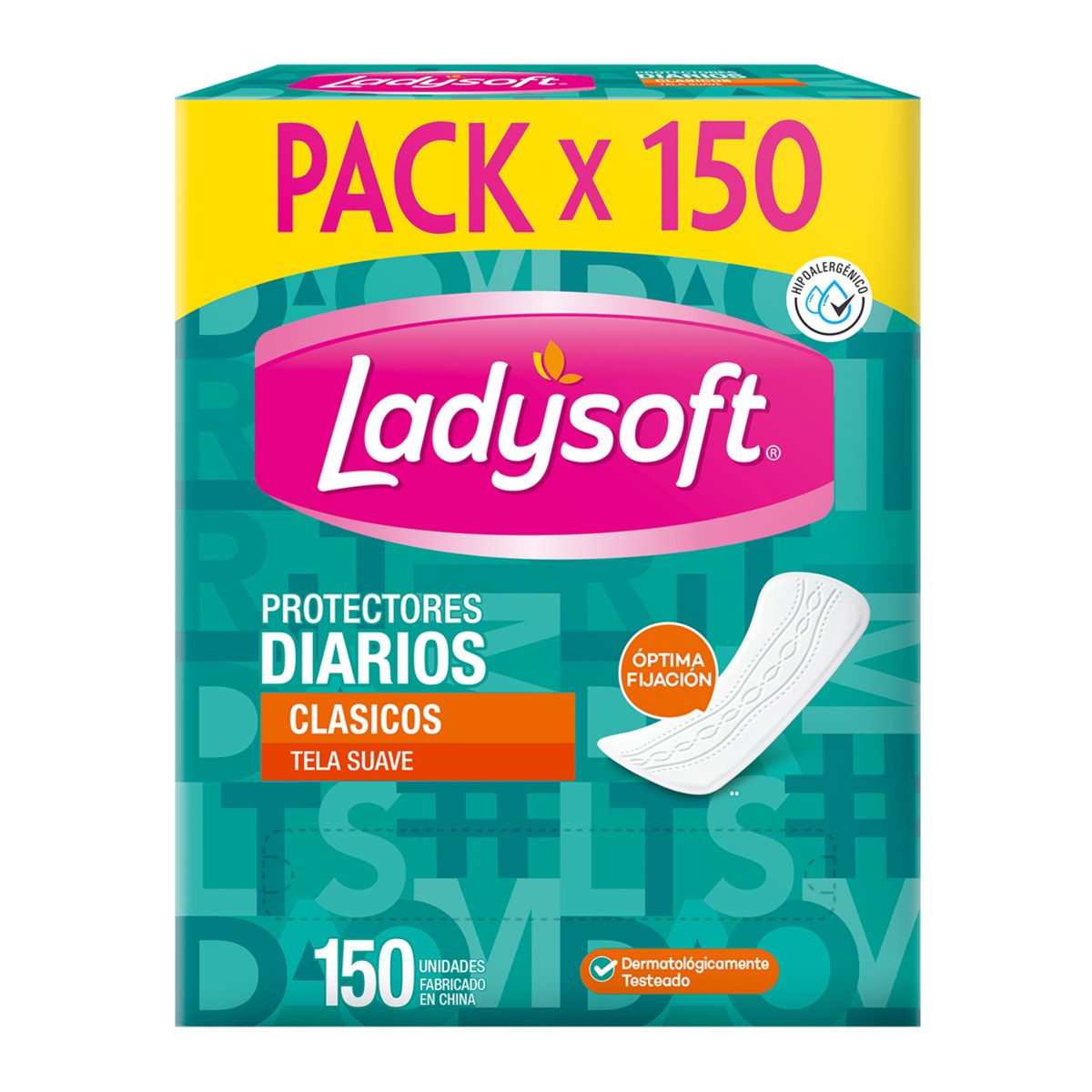 LADYSOFT - Protector Diario Ladysoft Clásico Tela Suave Empaque 150 Und