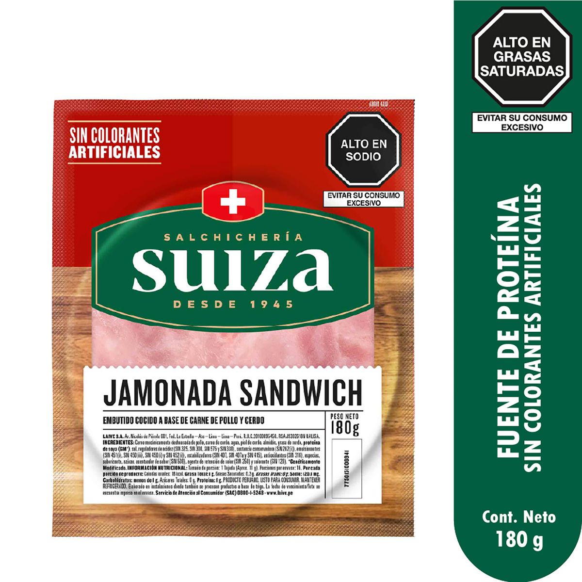 SUIZA - Jamonada Sandwich Suiza Empaque 180 g