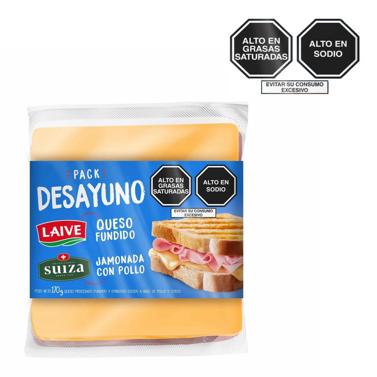 LAIVE - PACK QUESO FUNDIDO Y JAMONADA CON POLLO X 170 GR