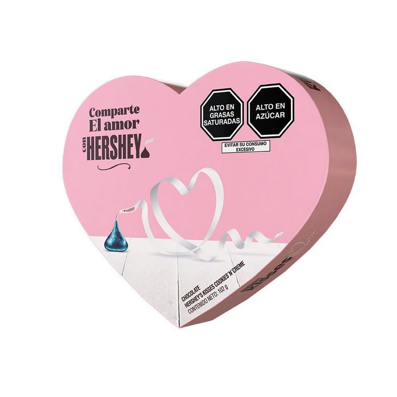 KISSES - Chocolates Kisses Cookies & Creme Corazon Envase 102 g