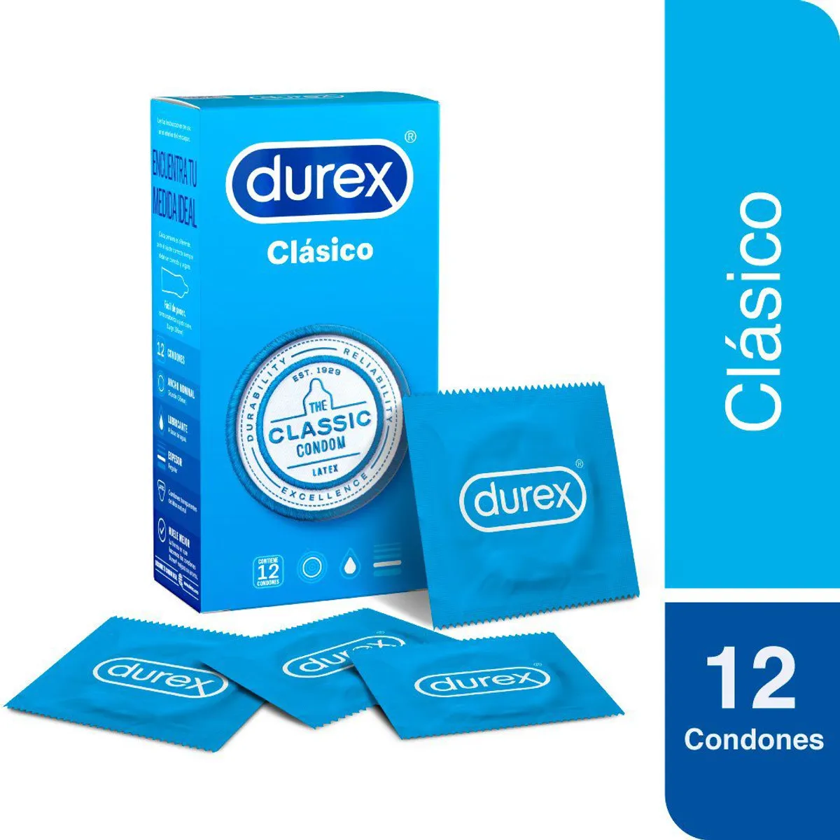 DUREX - Preservativos Durex Clásico Caja 12 Und