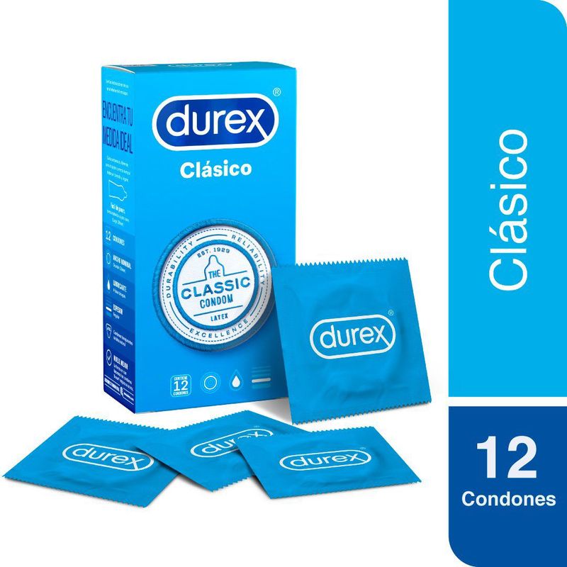 DUREX - Preservativos Durex Clásico Empaque 12 Und