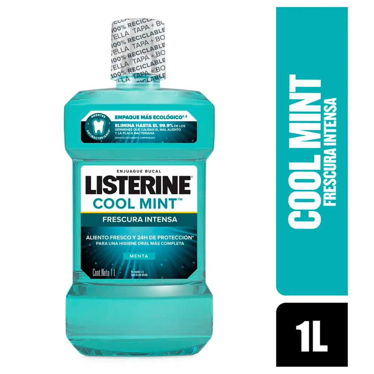 LISTERINE - Enjuague Bucal Listerine Cool Mint Botella 1 L