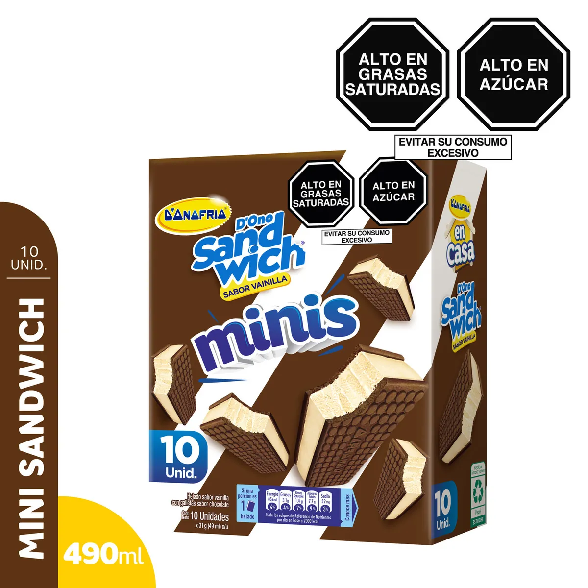 DONOFRIO - Helado Donofrio MIni Sandwich Caja 10 Und