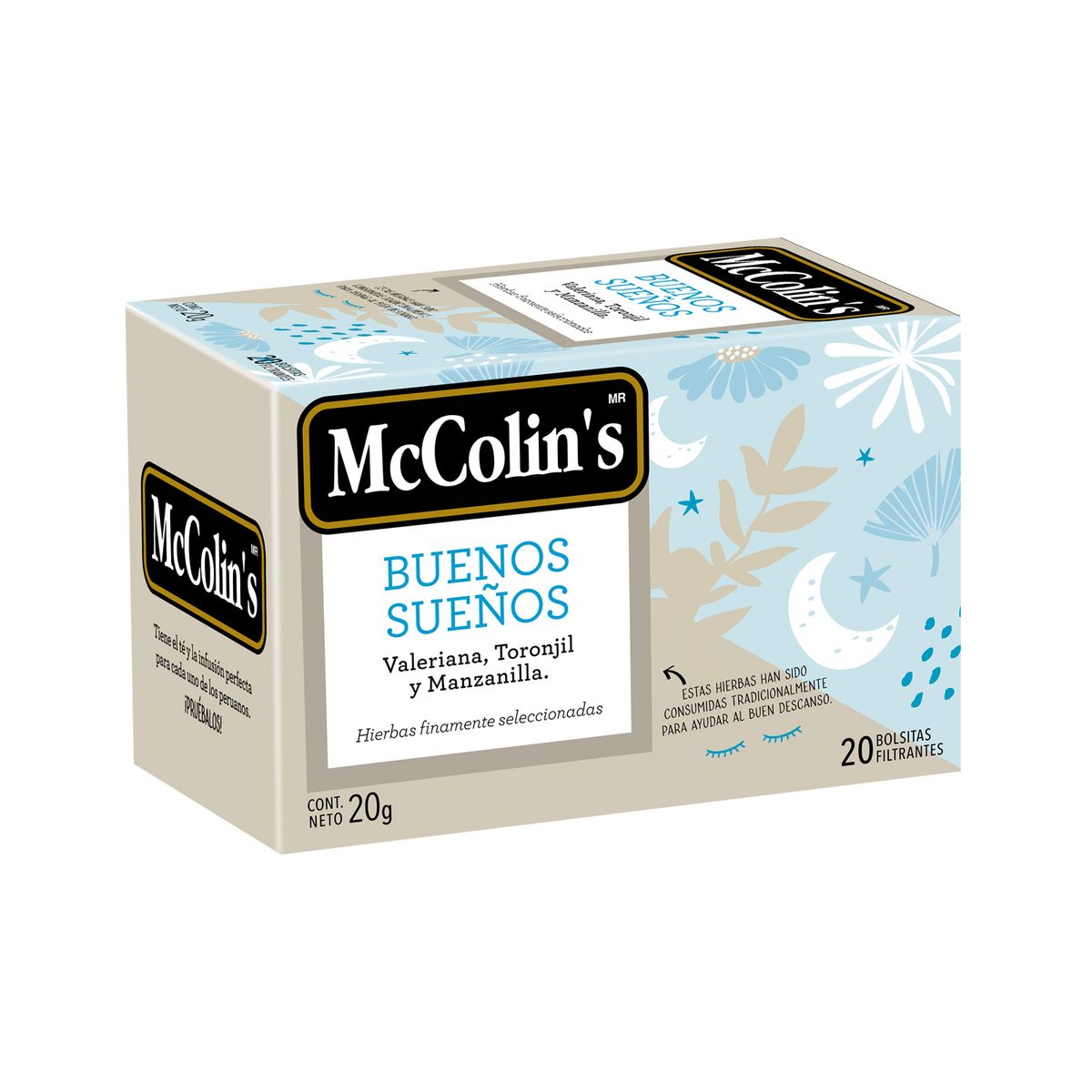 MC COLINS - Infusión Mc Colins Valeriana Toronjil y Manzanilla Caja 20 Sobres