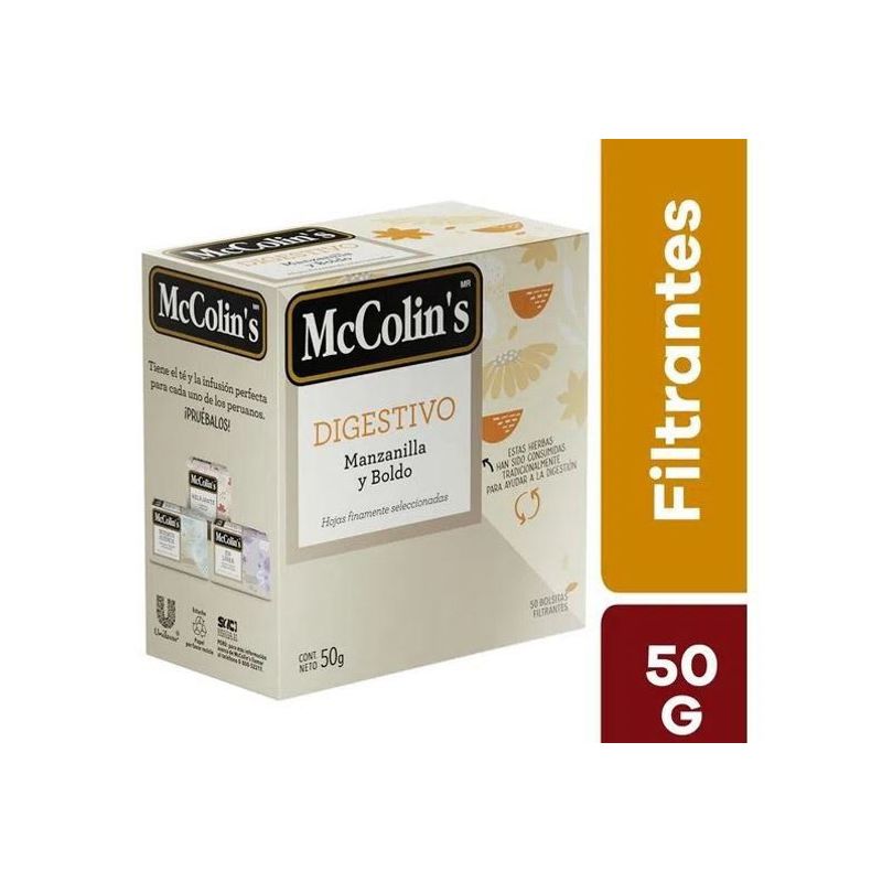 MC COLINS - Infusión Manzanilla y Boldo Mccolins 50 Filtrantes